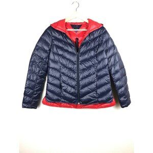 Tommy Hilfiger Navy & Red Down Puffer Jacket Size Small NWOT